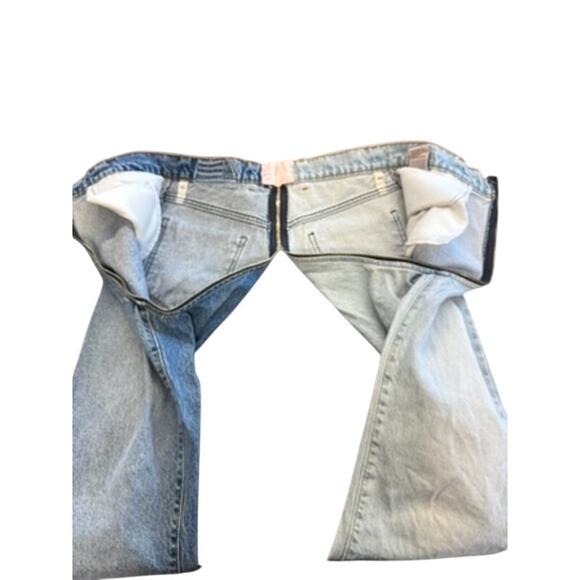 "REVICE" Two Tone Denim Retro Jeans SZ 28, 70s Vibe Hippie 100% Cotton 80s Mall - Picture 5 of 12